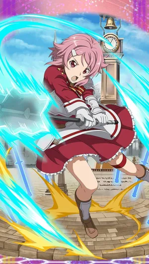 Lisbeth From Sword Art Online In Action Wallpaper