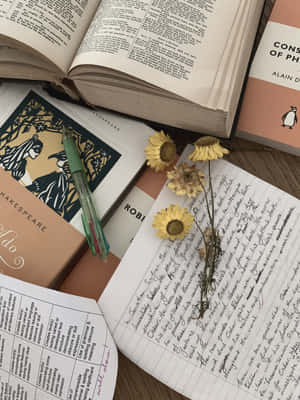 Literary_ Elegance_ Study_ Materials Wallpaper