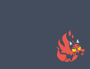 Litten With Fire Graphic Wallpaper