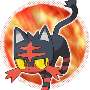 Litten With Orange Circle Graphic Wallpaper