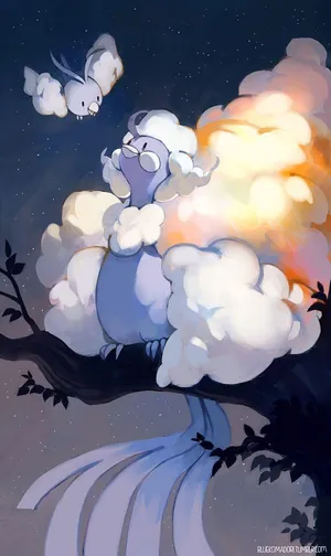 Little Swablu And Altaria Wallpaper