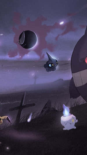 Litwick With Gengar Wallpaper