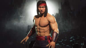 Liu Kang Performing His Iconic Dragon Fire Move In Mortal Kombat Wallpaper