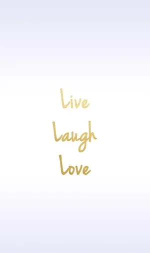 Live Laugh Love Gold Foil Wallpaper