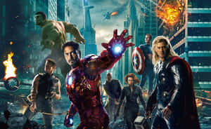 Live The Adventure And Unleash Your Inner Superhero With The Avengers Laptop Wallpaper