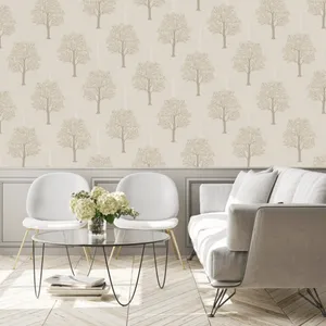 Living Area With Walls That Have Subtle Designs Wallpaper