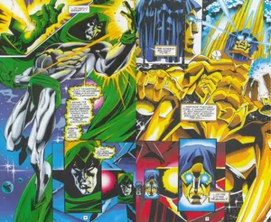 Living Tribunaland Cosmic Entities Comic Panel Wallpaper