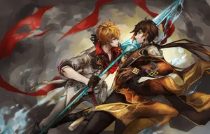 Liyue Fight Genshin Matching Pfp Wallpaper