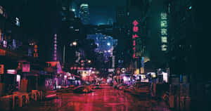 Lo-fi Aesthetic Cityscape At Dusk Wallpaper