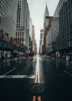 Local Street In New York Wallpaper