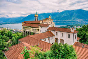 Locarno Madonnadel Sasso Overlooking Lake Maggiore Wallpaper