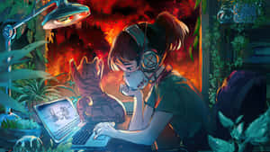 Lofi Girl Apocalyptic Study Session Wallpaper