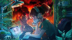 Lofi Girl Apocalyptic Study Session Wallpaper