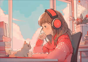Lofi Girl Study Sessionwith Cat Wallpaper