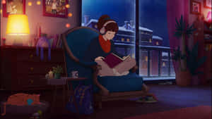 Lofi Girl Studyingin Cozy Room.jpg Wallpaper