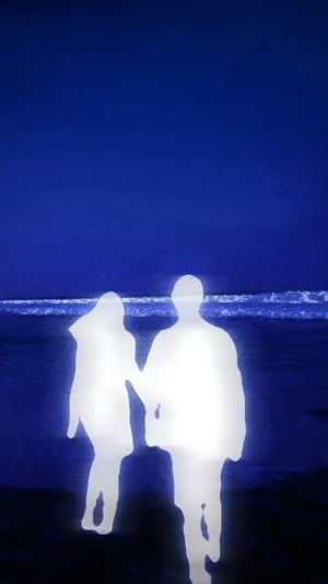 Lofi Love Night Walk Wallpaper