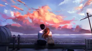 Lofi Love Sunset Moments Wallpaper
