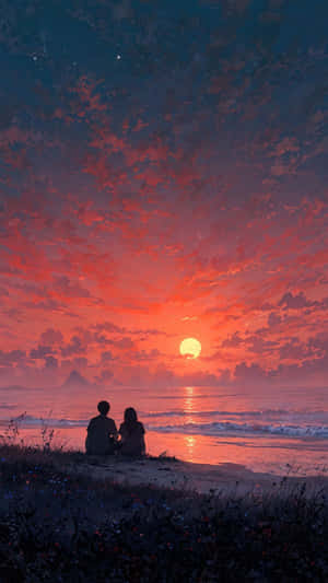 Lofi Love Sunset Moments Wallpaper