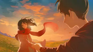 Lofi Love Sunset Moments Wallpaper