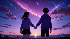 Lofi Love Under Starry Skies Wallpaper