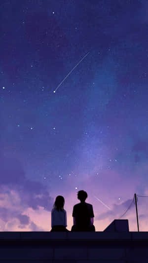Lofi Love Under Starry Skies Wallpaper