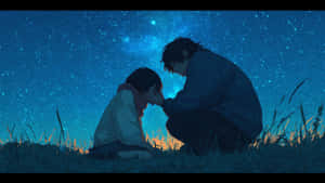 Lofi Love Under Starry Skies Wallpaper