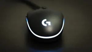 Logitech Mouse With Blue Light Wallpaper