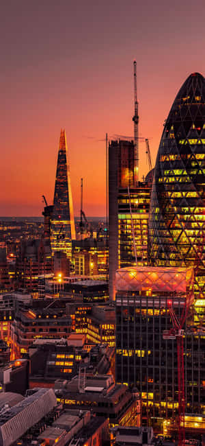 London Skyline Sunset Glow Wallpaper