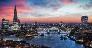 London Skyline Twilight Panorama Wallpaper