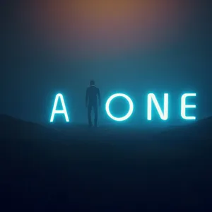 Lone Figure Neon Sign A O N E Wallpaper
