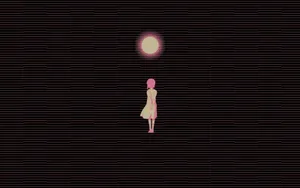 Lone_ Figure_ Under_ Moonlight Wallpaper