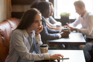 Lonely Adult Woman Wallpaper