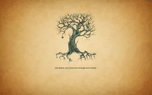 Lonely Precious Tree Quote Wallpaper