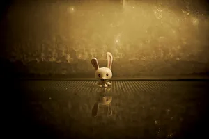 Lonely Rabbitin Sepia Tones Wallpaper