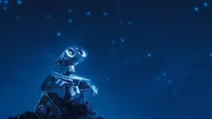 Lonely Robot Stargazing Wallpaper