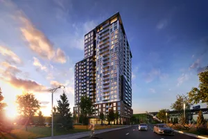 Longueuil Modern Highrise Buildingat Sunset Wallpaper