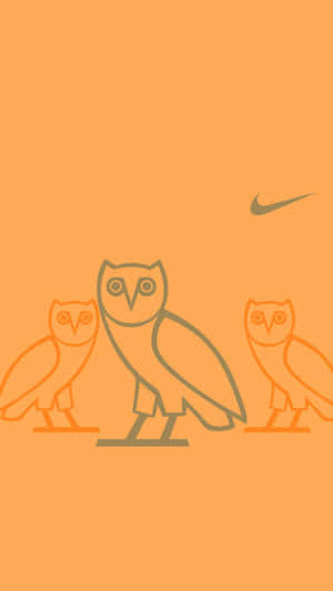 Look At The Bright Logo Of Ovo Owl Sewn Onto A Drake Iphone Wallpaper