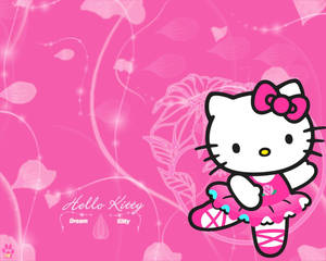Look At This Graceful Ballerina, Dressed Up In Her Pink Hello Kitty Dress! Wallpaper