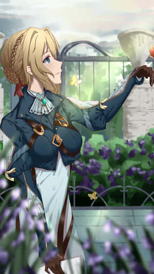 Look Beautiful And Show Off Your Style With Violet Evergarden Iphone Wallpaper