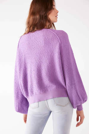 Look Cool And Keep Warm In This Trendy Purple Sweatshirt. Wallpaper