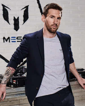 Look Sharp And Stylish Wearing A Navy Blue Blazer. Wallpaper