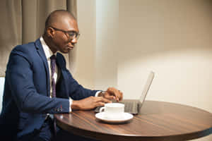 Look Sharp, Feel Sharp In A Navy Blue Blazer Wallpaper