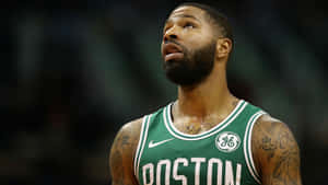 Looking Up Boston Celtics Forward Marcus Morris Wallpaper