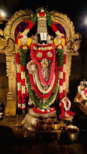 Lord_ Balaji_ Floral_ Decoration Wallpaper