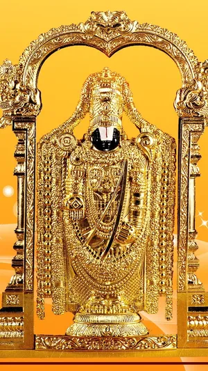 Lord Balaji Golden Idol Wallpaper