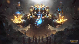 Lord Ganesha In Metal Armor Wallpaper