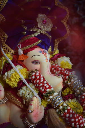 Lord Ganesha In Ornamental Clothing Wallpaper