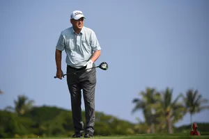 Loren Roberts Standing On Golf Course Wallpaper