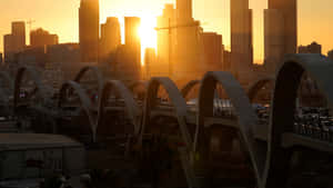 Los Angeles 6th Street Viaduct Skyline Wallpaper