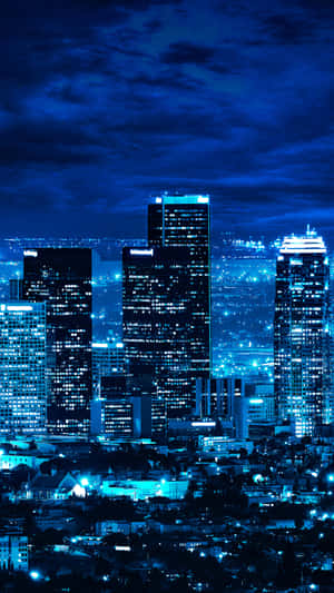 Los Angeles Blue Night Skyline Wallpaper